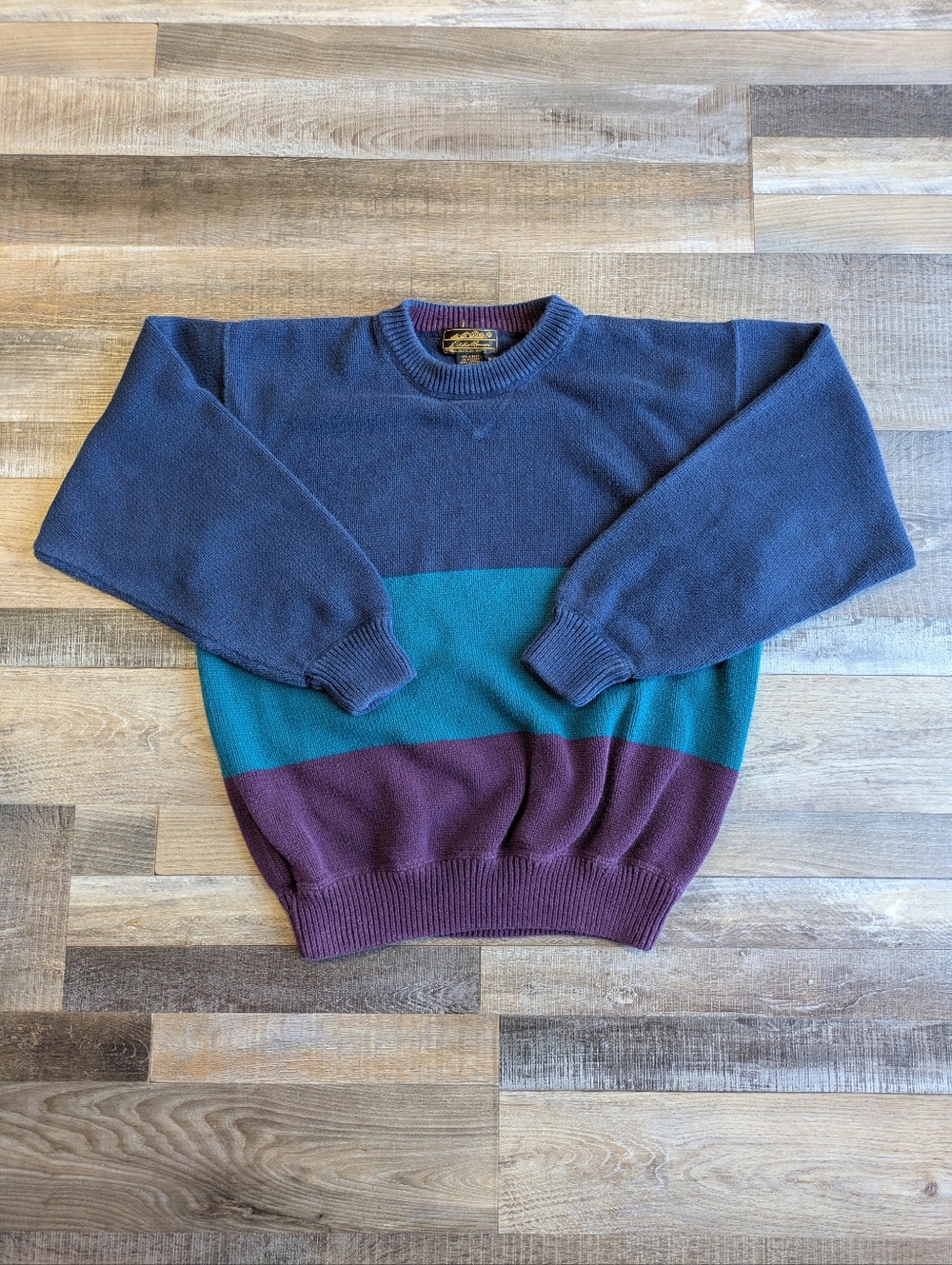 Vintage Eddie Bauer Color Block Sweater, Men's Small